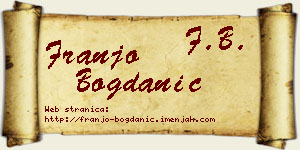 Franjo Bogdanić vizit kartica
